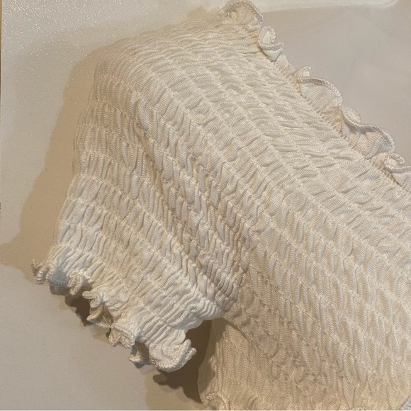 Heart and Hips Off White Criss Cross Stretchy Crop Top Size S NWT - Picture 8 of 16